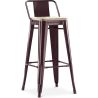 Banco bar com encosto - Design industrial - Madeira e aço - 76cm - Nova edição - Stylix image 9