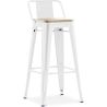 Banco bar com encosto - Design industrial - Madeira e aço - 76cm - Nova edição - Stylix image 9