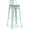 Banco bar com encosto - Design industrial - Madeira e aço - 76cm - Nova edição - Stylix image 9