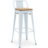Banco bar com encosto - Design industrial - Madeira e aço - 76cm - Nova edição - Stylix image 9