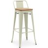 Banco bar com encosto - Design industrial - Madeira e aço - 76cm - Nova edição - Stylix image 9