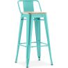 Banco bar com encosto - Design industrial - Madeira e aço - 76cm - Nova edição - Stylix image 9