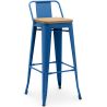 Banco bar com encosto - Design industrial - Madeira e aço - 76cm - Nova edição - Stylix image 9