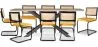 Pack Mesa de Jantar em Madeira Design Industrial (200cm) & 8 Cadeiras de Jantar em Rattan - Estofadas em Veludo - Puila image 9