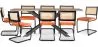 Pack Mesa de Jantar em Madeira Design Industrial (200cm) & 8 Cadeiras de Jantar em Rattan - Estofadas em Veludo - Puila image 9