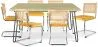 Pack Mesa de Jantar de Design Industrial 150cm & 6 Cadeiras de Jantar em Rattan - Estofos em Veludo - Martha image 9