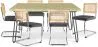 Pack Mesa de Jantar de Design Industrial 150cm & 6 Cadeiras de Jantar em Rattan - Estofos em Veludo - Martha image 9