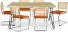Pack Mesa de Jantar de Design Industrial 150cm & 6 Cadeiras de Jantar em Rattan - Estofos em Veludo - Martha image 9