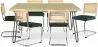Pack Mesa de Jantar de Design Industrial 150cm & 6 Cadeiras de Jantar em Rattan - Estofos em Veludo - Martha image 9