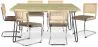 Pack Mesa de Jantar de Design Industrial 150cm & 6 Cadeiras de Jantar em Rattan - Estofos em Veludo - Martha image 9