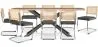 Pack Mesa de Jantar em Madeira Design Industrial (200cm) & 8 Cadeiras de Jantar em Vime - Estofado em Veludo - Martha image 9
