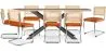 Pack Mesa de Jantar em Madeira Design Industrial (200cm) & 8 Cadeiras de Jantar em Vime - Estofado em Veludo - Martha image 9