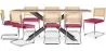 Pack Mesa de Jantar em Madeira Design Industrial (200cm) & 8 Cadeiras de Jantar em Vime - Estofado em Veludo - Martha image 9