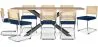 Pack Mesa de Jantar em Madeira Design Industrial (200cm) & 8 Cadeiras de Jantar em Vime - Estofado em Veludo - Martha image 9