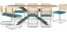 Pack Mesa de Jantar em Madeira Design Industrial (200cm) & 8 Cadeiras de Jantar em Vime - Estofado em Veludo - Martha image 9