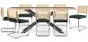 Pack Mesa de Jantar em Madeira Design Industrial (200cm) & 8 Cadeiras de Jantar em Vime - Estofado em Veludo - Martha image 9