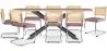 Pack Mesa de Jantar em Madeira Design Industrial (200cm) & 8 Cadeiras de Jantar em Vime - Estofado em Veludo - Martha image 9