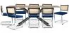Pack Mesa de Jantar em Madeira Design Industrial (200cm) & 8 Cadeiras de Jantar em Vime - Estofos em Veludo - Hyre image 9