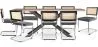 Pack Mesa de Jantar em Madeira Design Industrial (200cm) & 8 Cadeiras de Jantar em Vime - Estofos em Veludo - Hyre image 9