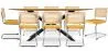 Pack Mesa de Jantar em Madeira Design Industrial (220cm) & 8 Cadeiras de Jantar em Vime - Estofos em Veludo - Martha image 9