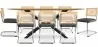 Pack Mesa de Jantar em Madeira Design Industrial (220cm) & 8 Cadeiras de Jantar em Vime - Estofos em Veludo - Martha image 9