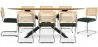 Pack Mesa de Jantar em Madeira Design Industrial (220cm) & 8 Cadeiras de Jantar em Vime - Estofos em Veludo - Martha image 9