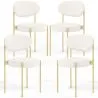 Pack de 4 - Cadeira de jantar - Estofada em tecido bouclé - Metal dourado - Margot image 9