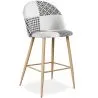 Banco estofado em patchwork - Estilo escandinavo - 66cm -  Preto e branco - Evelyne image 9