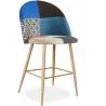 Banqueta Estofada em Patchwork - Estilo Escandinavo - 66cm - Evelyne image 9
