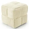 Puff Quadrado Estofado em Veludo Cotelê - Design Moderno - Cube image 9