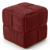 Puff Quadrado Estofado em Veludo Cotelê - Design Moderno - Cube image 9