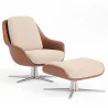 Cadeira de Design Contemporâneo Estofada com Apoio para os Pés - Asher image 9