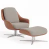 Cadeira de Design Contemporâneo Estofada com Apoio para os Pés - Asher image 9