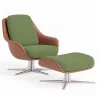 Cadeira de Design Contemporâneo Estofada com Apoio para os Pés - Asher image 9