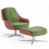 Cadeira de Design Contemporâneo Estofada com Apoio para os Pés - Asher image 9