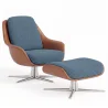 Cadeira de Design Contemporâneo Estofada com Apoio para os Pés - Asher image 9