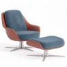 Cadeira de Design Contemporâneo Estofada com Apoio para os Pés - Asher image 9
