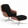 Cadeira de Design Contemporâneo Estofada com Apoio para os Pés - Asher image 9