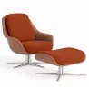 Cadeira de Design Contemporâneo Estofada com Apoio para os Pés - Asher image 9
