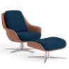 Cadeira de Design Contemporâneo Estofada com Apoio para os Pés - Asher image 9