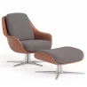 Cadeira de Design Contemporâneo Estofada com Apoio para os Pés - Asher image 9