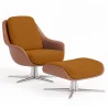Cadeira de Design Contemporâneo Estofada com Apoio para os Pés - Asher image 9