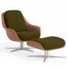Cadeira de Design Contemporâneo Estofada com Apoio para os Pés - Asher image 9
