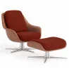 Cadeira de Design Contemporâneo Estofada com Apoio para os Pés - Asher image 9