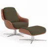Cadeira de Design Contemporâneo Estofada com Apoio para os Pés - Asher image 9