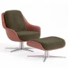 Cadeira de Design Contemporâneo Estofada com Apoio para os Pés - Asher image 9