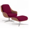Cadeira de Design Contemporâneo Estofada com Apoio para os Pés - Asher image 9