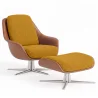 Cadeira de Design Contemporâneo Estofada com Apoio para os Pés - Asher image 9