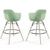 Banco de Bar - Design Escandinavo - Pernas de Madeira - Pack de 2 - Nordika image 9