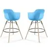 Banco de Bar - Design Escandinavo - Pernas de Madeira - Pack de 2 - Nordika image 9